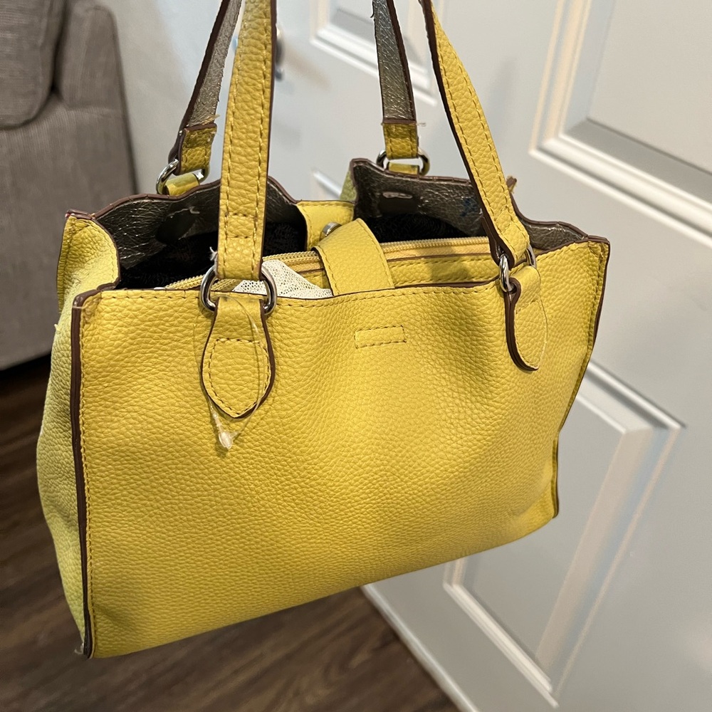 Yellow Leather Tote Bag